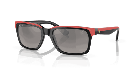 [Grey Lenses, Polished Black On Red Frame]