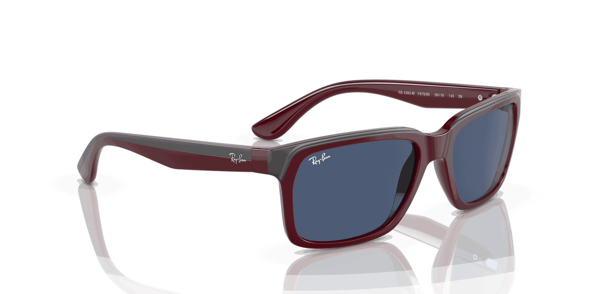 [Blue Lenses, Polished Dark Red On Grey Frame]