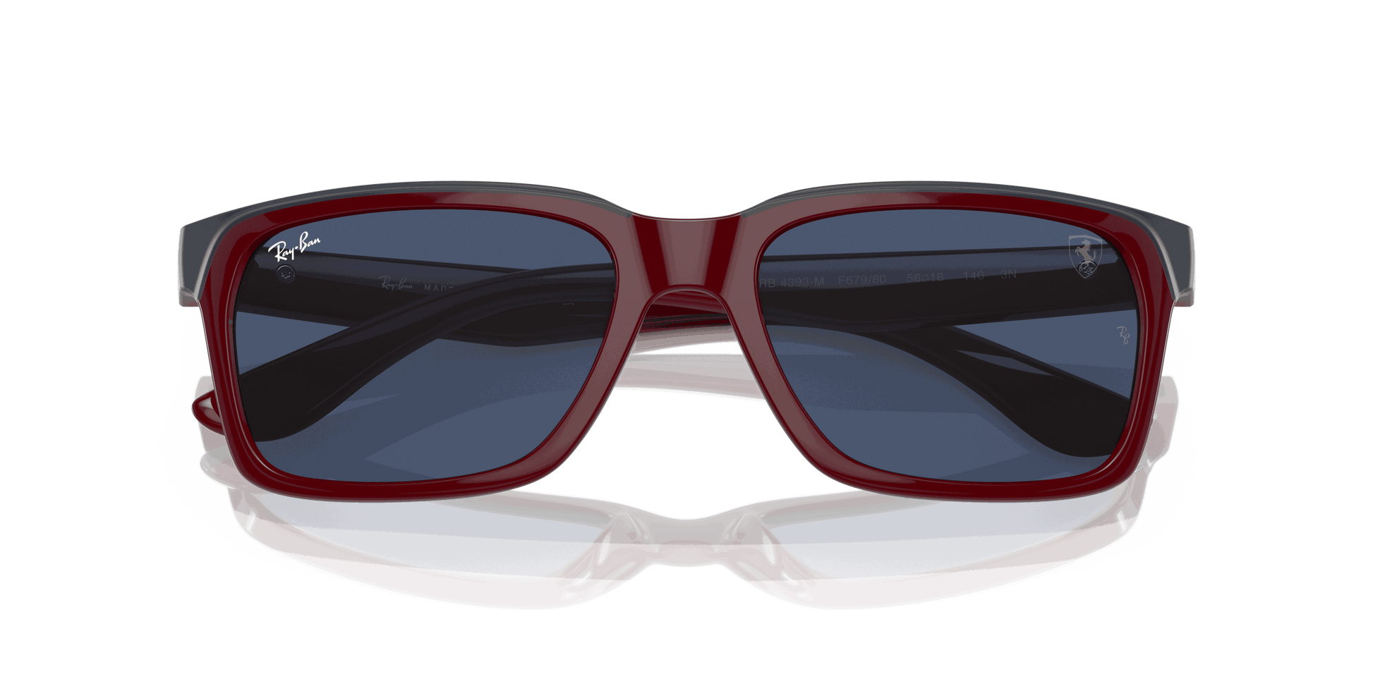 [Blue Lenses, Polished Dark Red On Grey Frame]