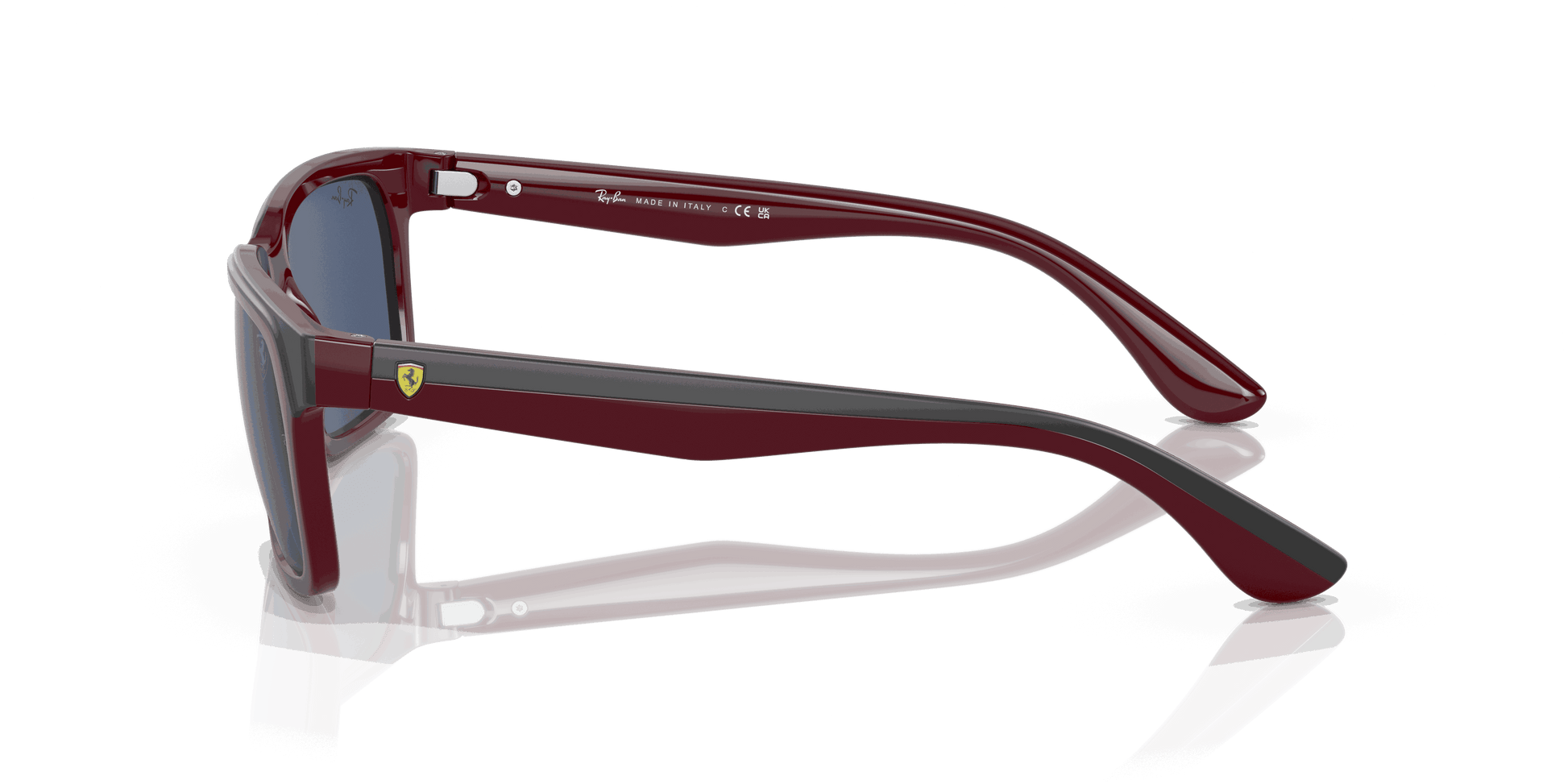 [Blue Lenses, Polished Dark Red On Grey Frame]