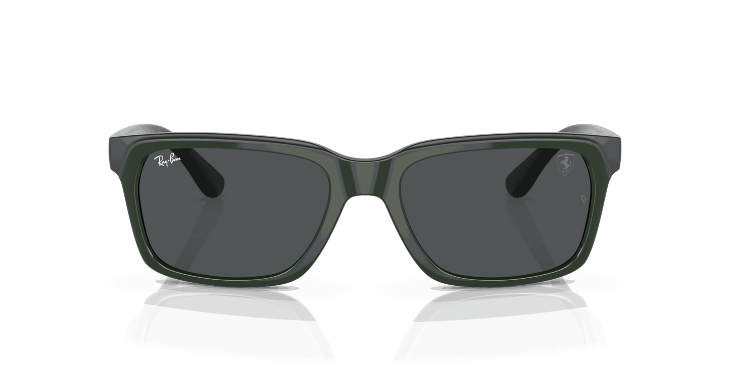 [Grey Lenses, Polished Green On Black Frame]
