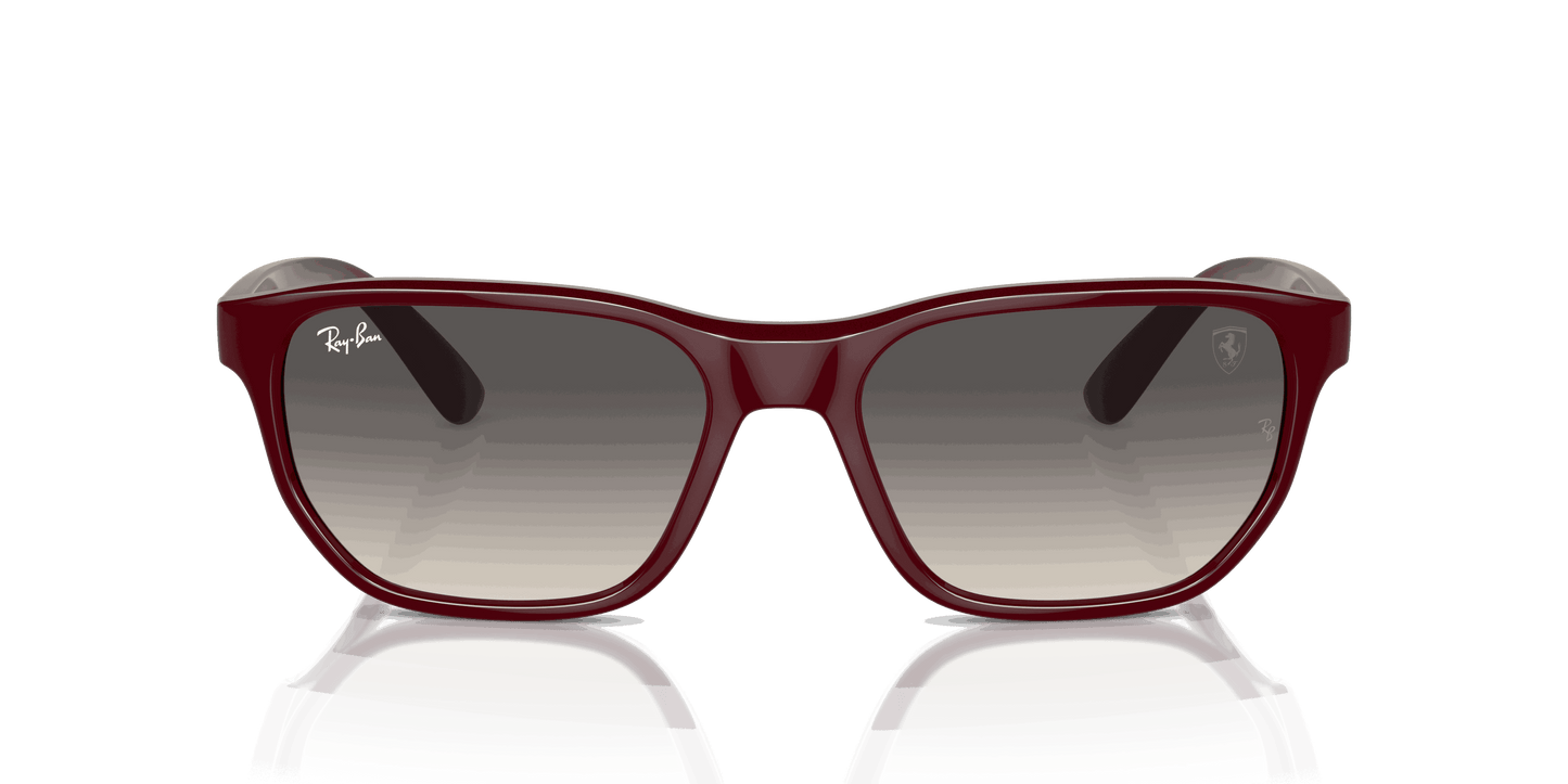 [Grey Lenses, Polished Dark Red Frame]