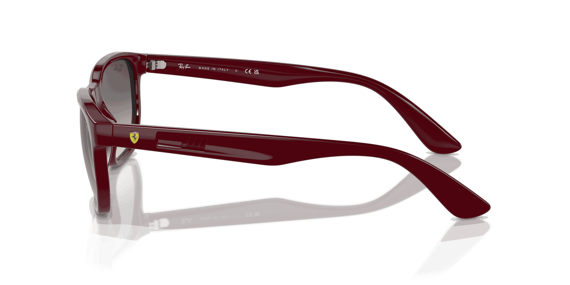 [Grey Lenses, Polished Dark Red Frame]