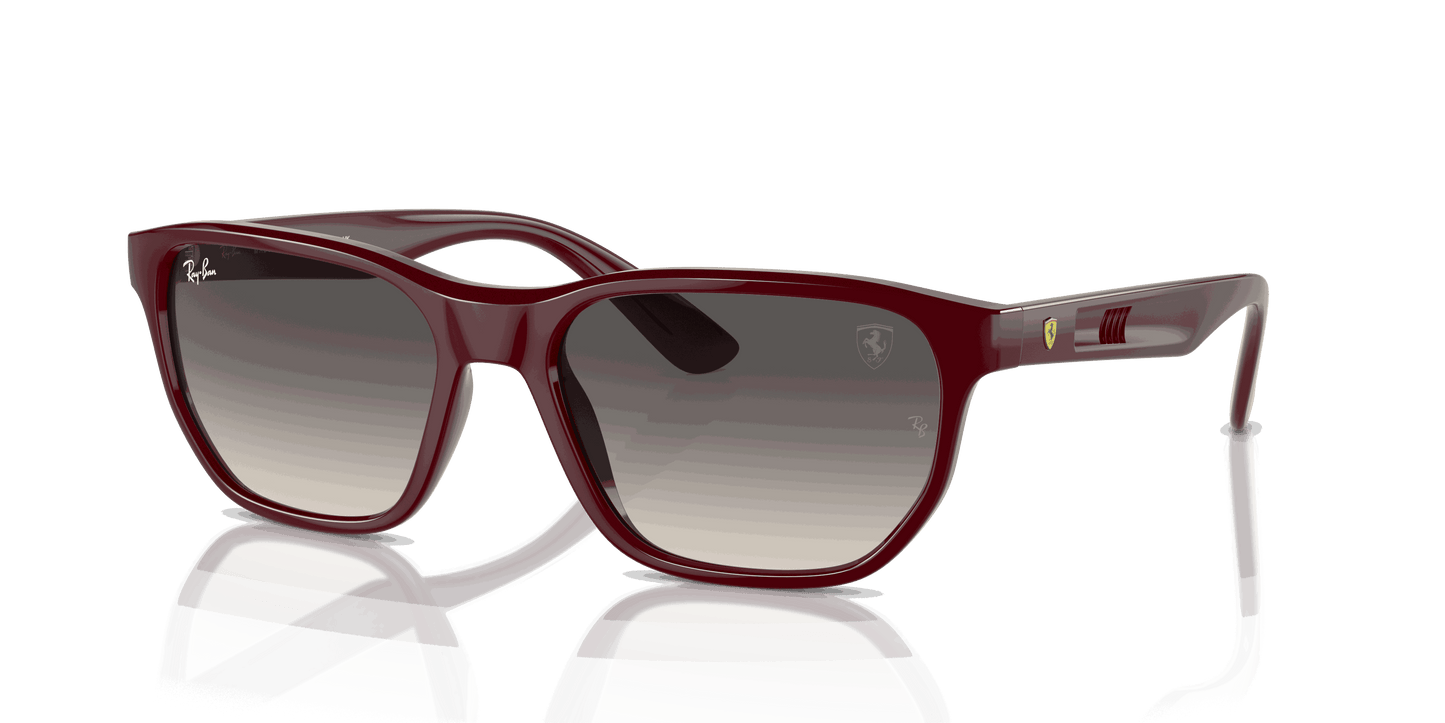 [Grey Lenses, Polished Dark Red Frame]