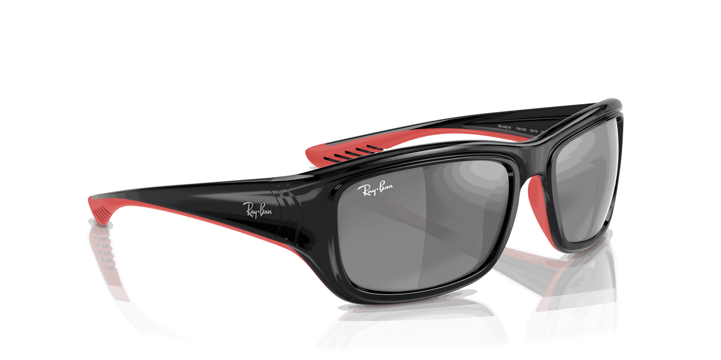 [Silver Lenses, Polished Black On Red Frame]
