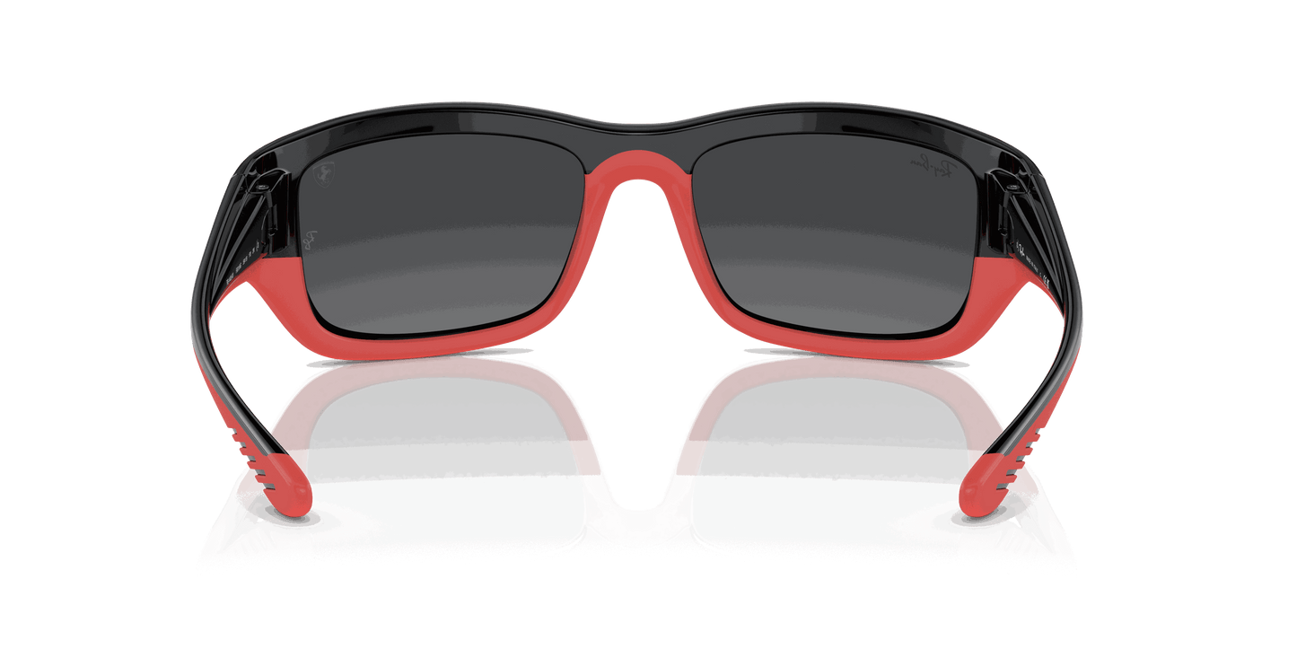 [Silver Lenses, Polished Black On Red Frame]