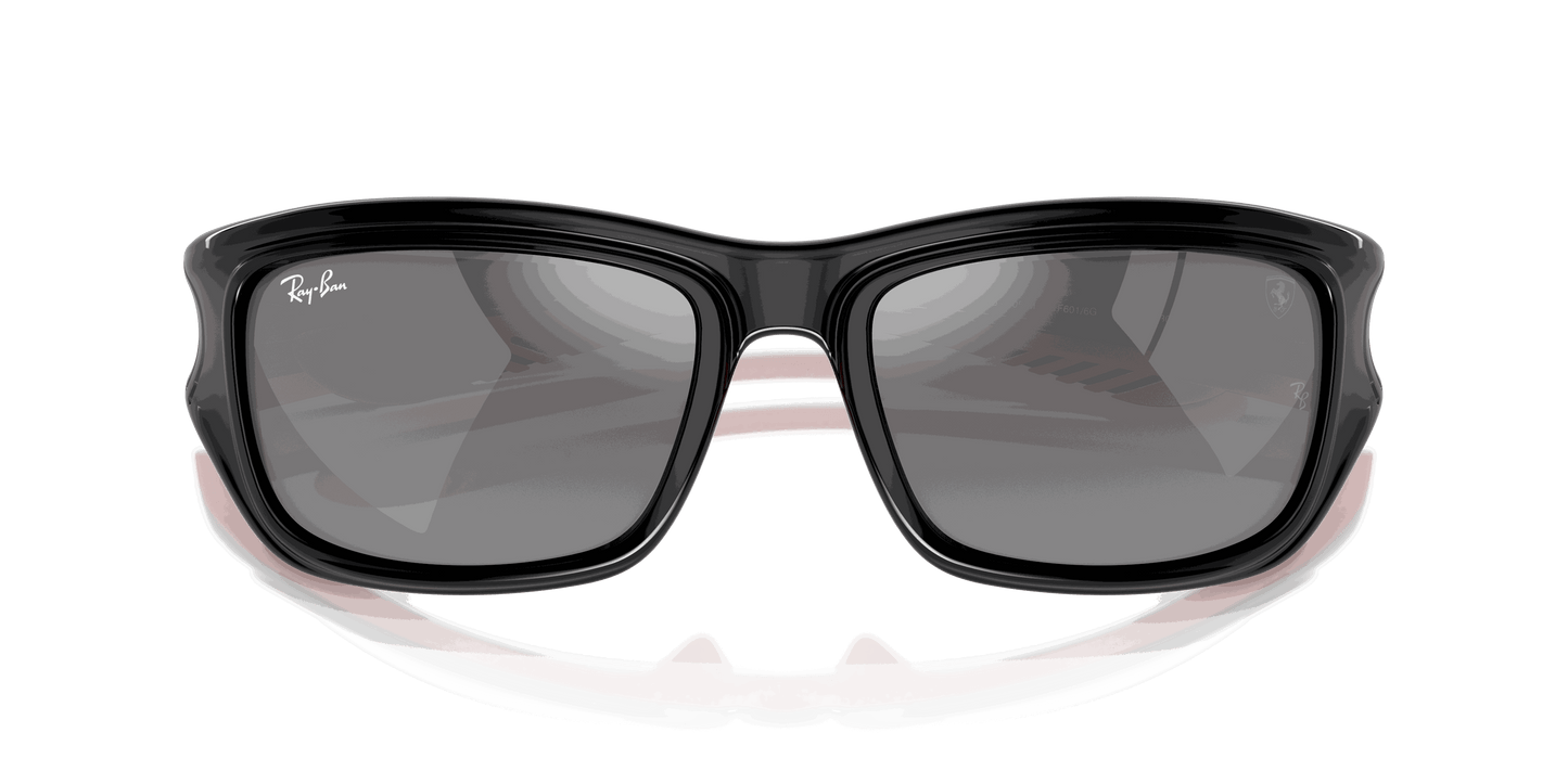 [Silver Lenses, Polished Black On Red Frame]