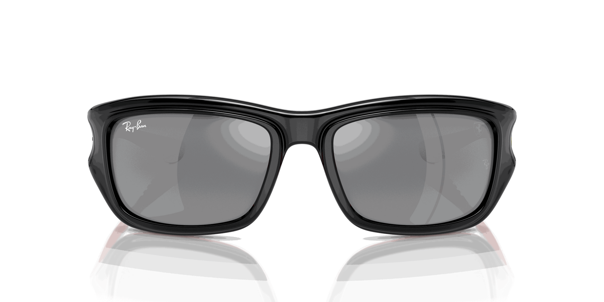 [Silver Lenses, Polished Black On Red Frame]