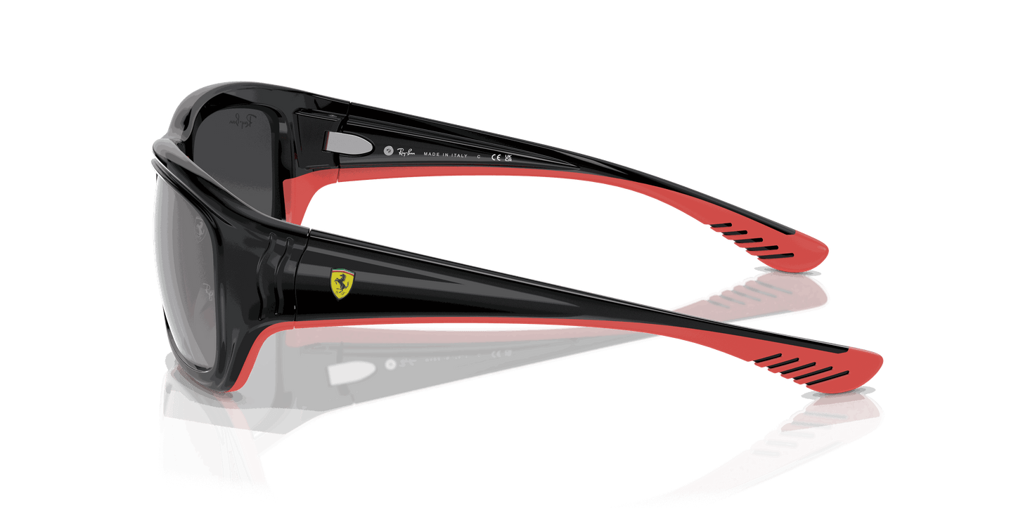 [Silver Lenses, Polished Black On Red Frame]