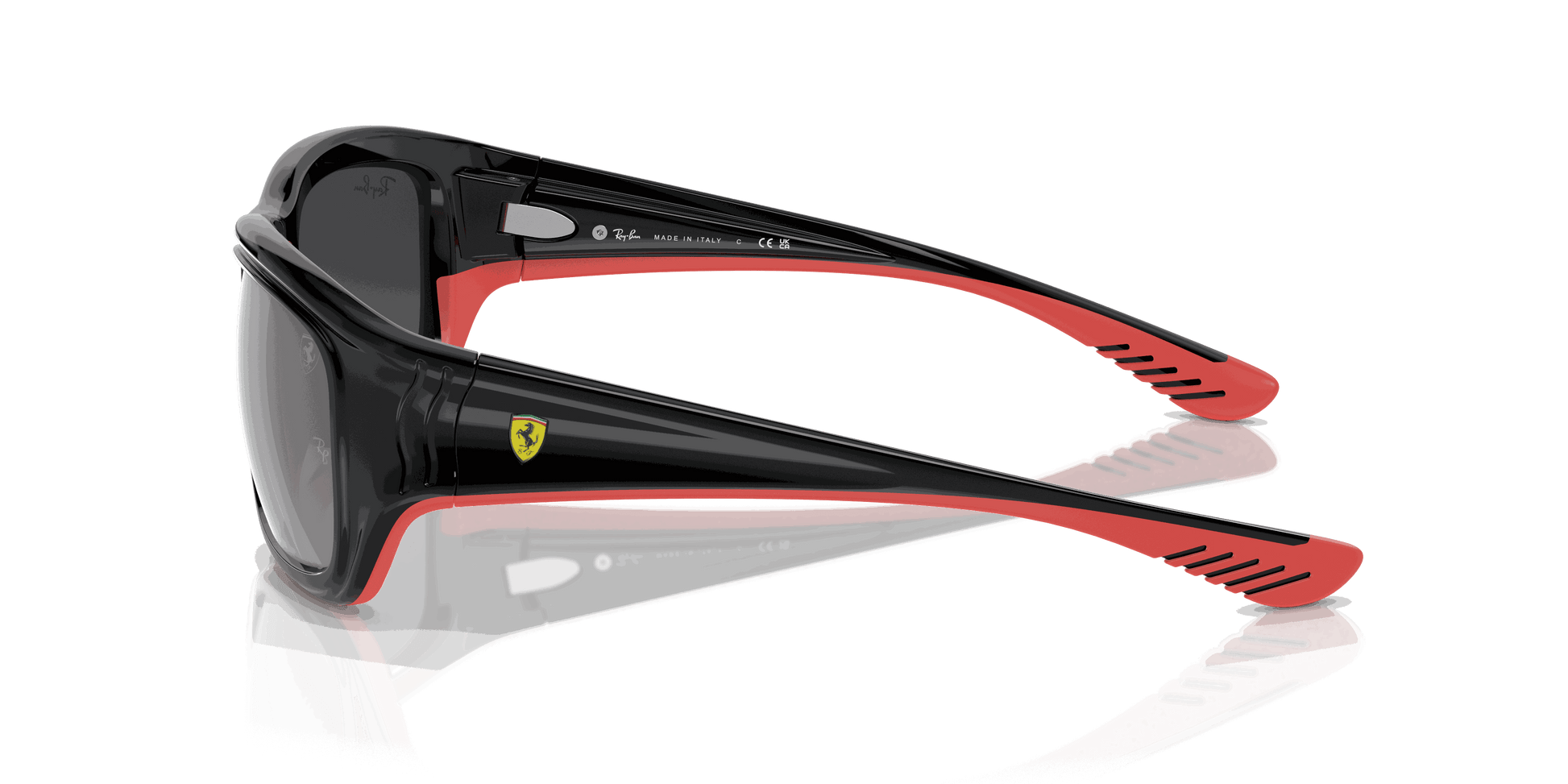 [Silver Lenses, Polished Black On Red Frame]