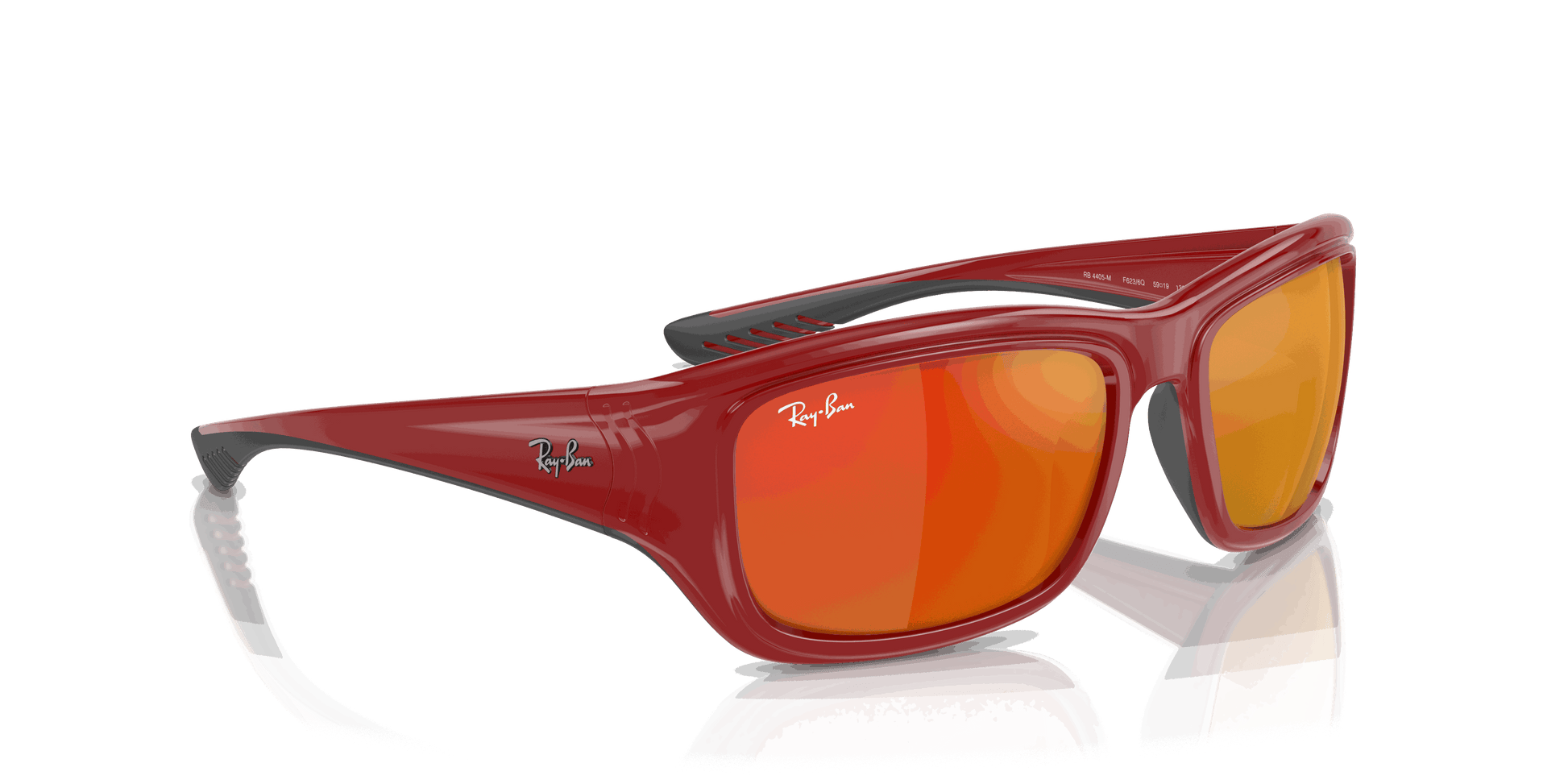 [Orange Lenses, Polished Red On Black Frame]