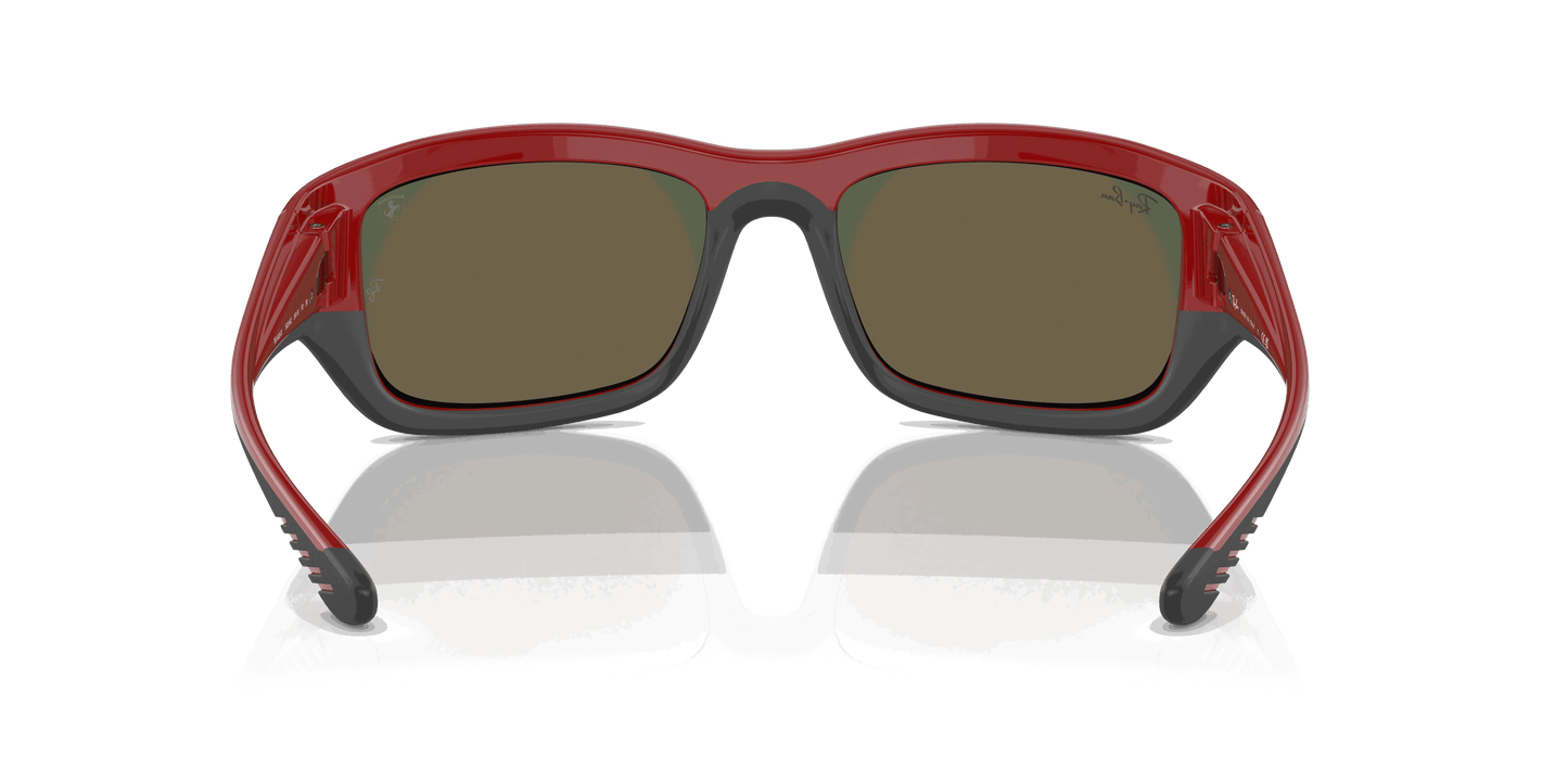 [Orange Lenses, Polished Red On Black Frame]