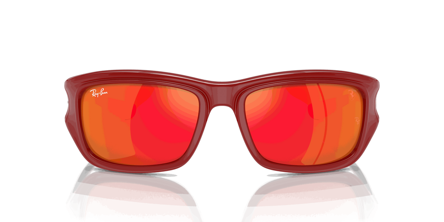 [Orange Lenses, Polished Red On Black Frame]