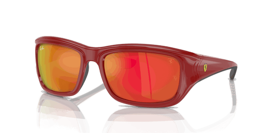 [Orange Lenses, Polished Red On Black Frame]