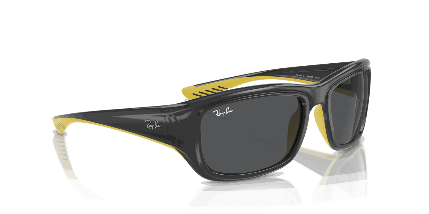 [Dark Grey Lenses, Polished Grey On Yellow Frame]