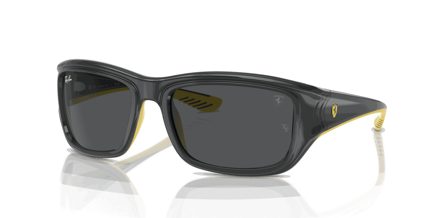 [Dark Grey Lenses, Polished Grey On Yellow Frame]