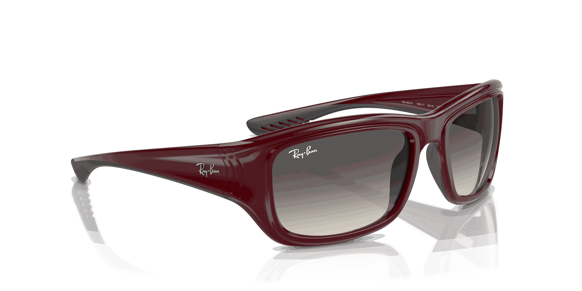[Grey Lenses, Polished Dark Red On Black Frame]