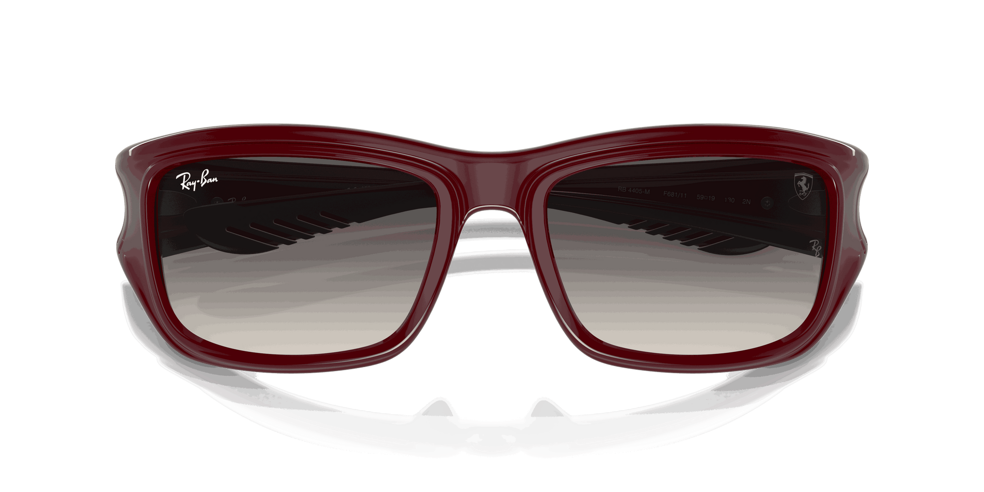 [Grey Lenses, Polished Dark Red On Black Frame]