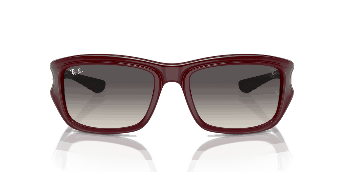 [Grey Lenses, Polished Dark Red On Black Frame]