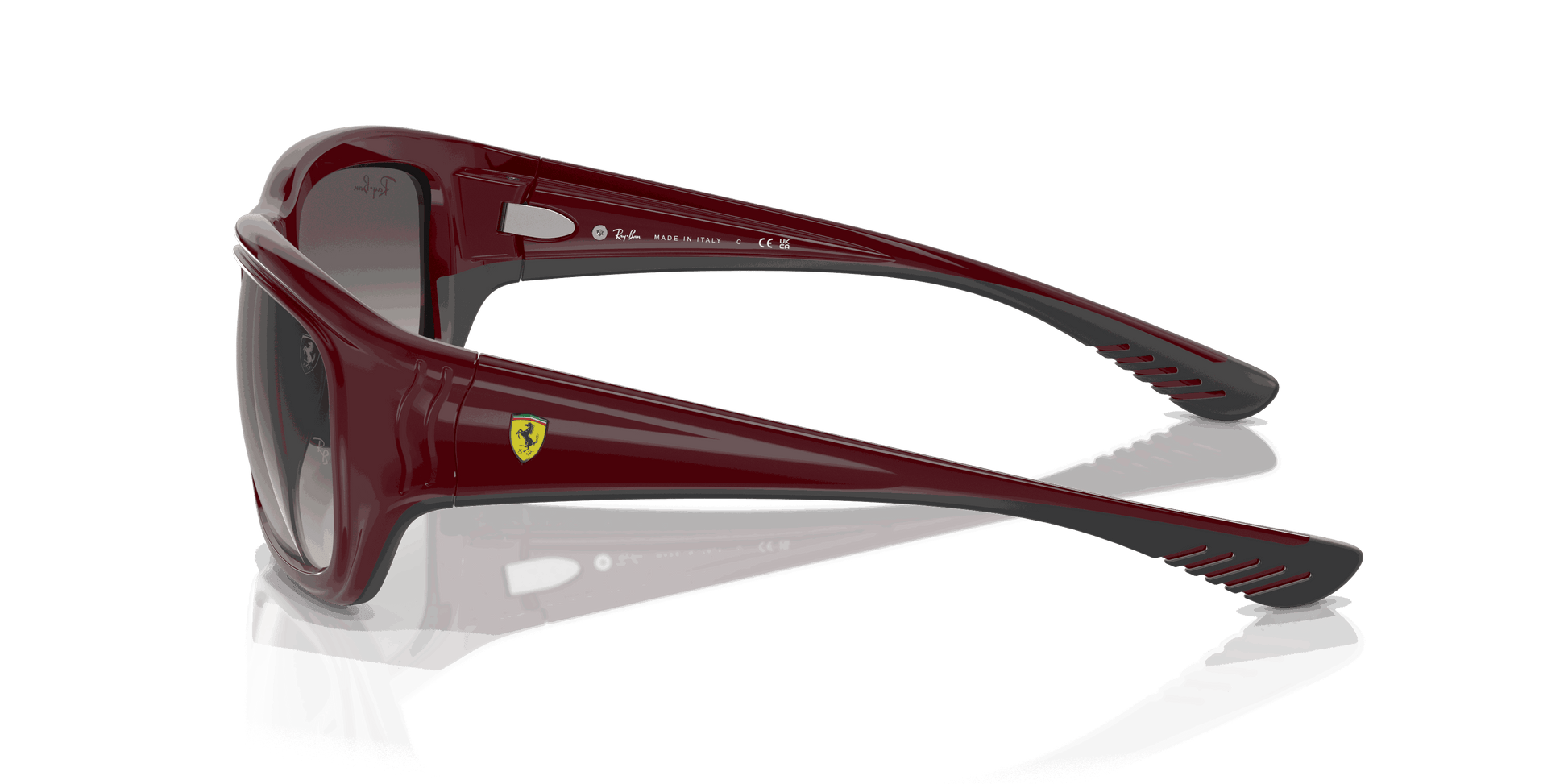 [Grey Lenses, Polished Dark Red On Black Frame]