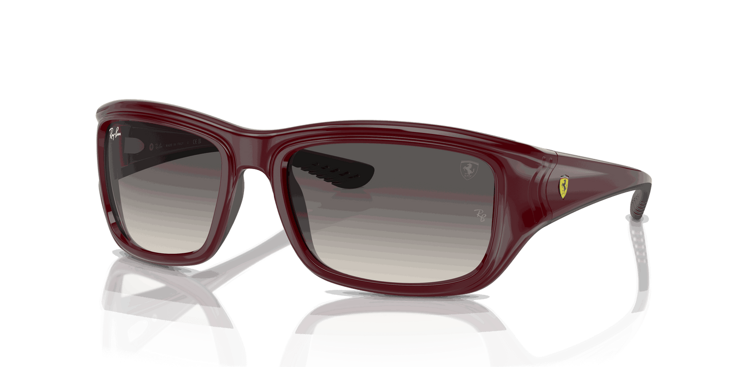 [Grey Lenses, Polished Dark Red On Black Frame]