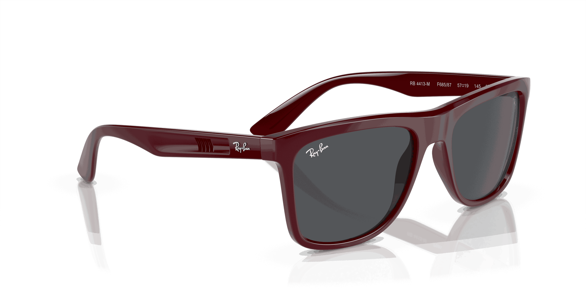 [Dark Grey Lenses, Polished Dark Red Frame]