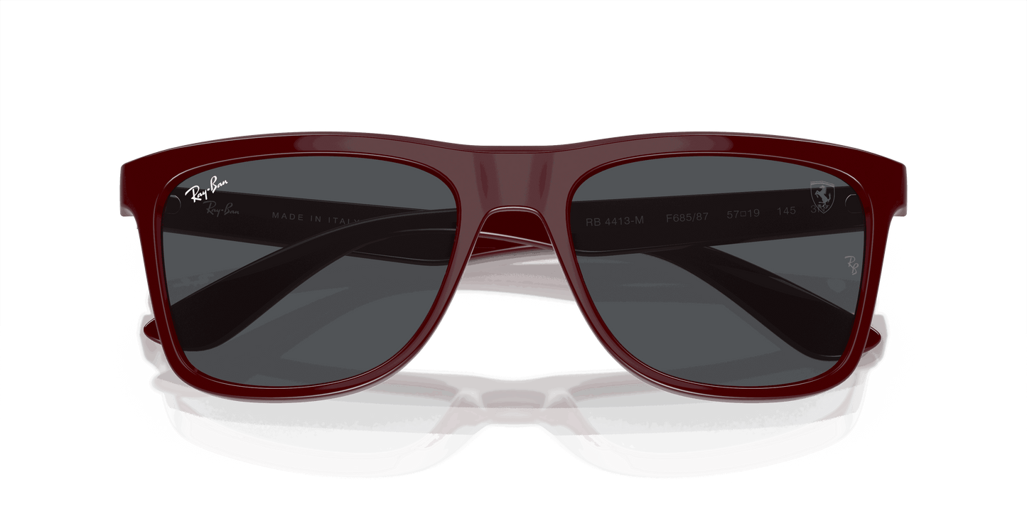 [Dark Grey Lenses, Polished Dark Red Frame]