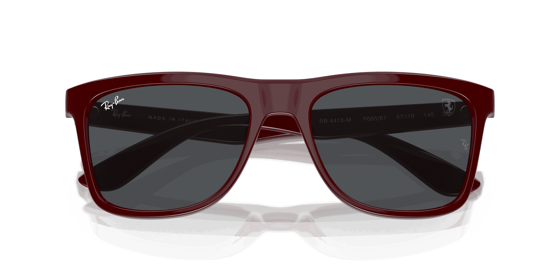[Dark Grey Lenses, Polished Dark Red Frame]