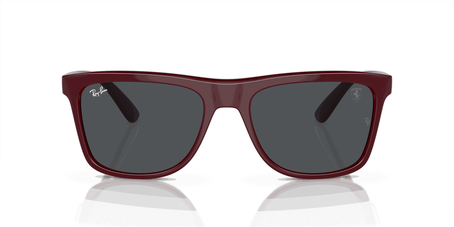 [Dark Grey Lenses, Polished Dark Red Frame]