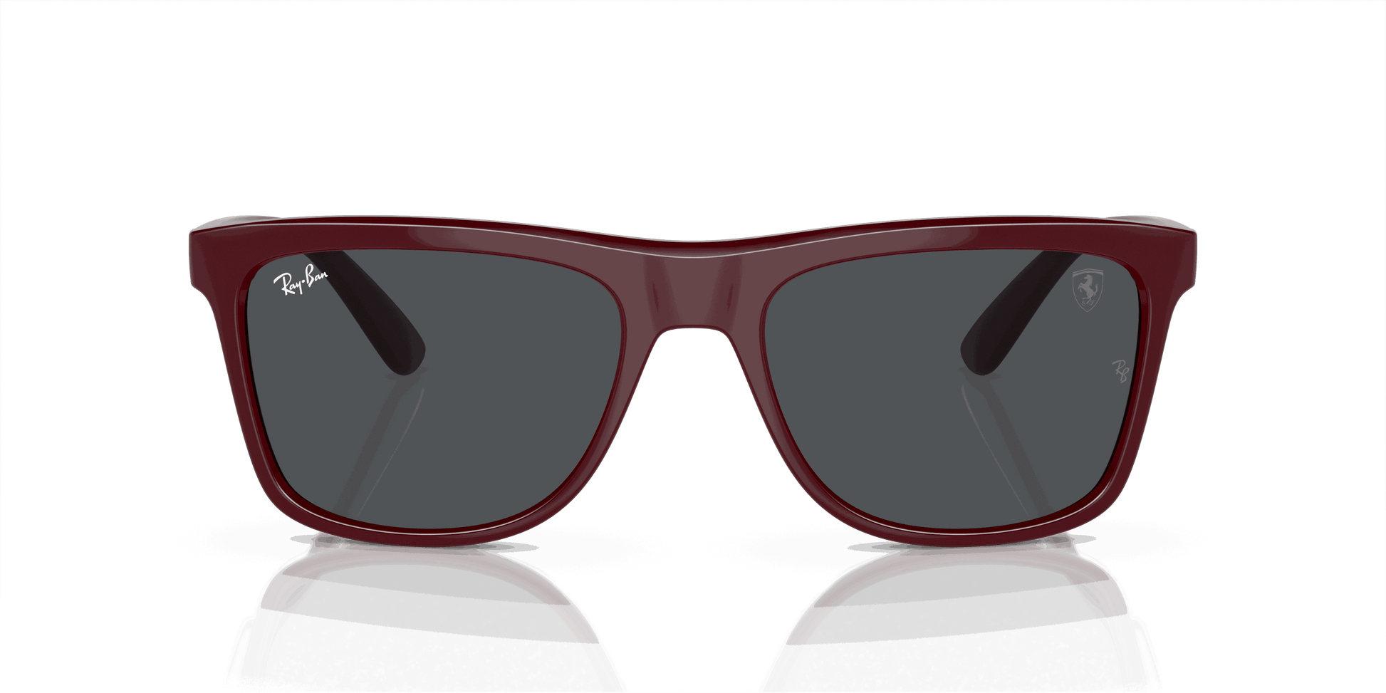 [Dark Grey Lenses, Polished Dark Red Frame]
