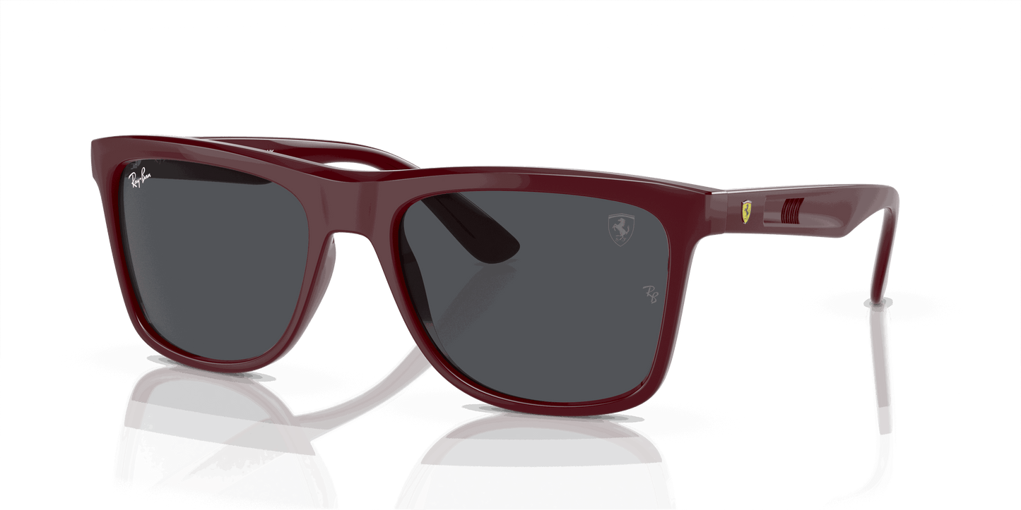 [Dark Grey Lenses, Polished Dark Red Frame]