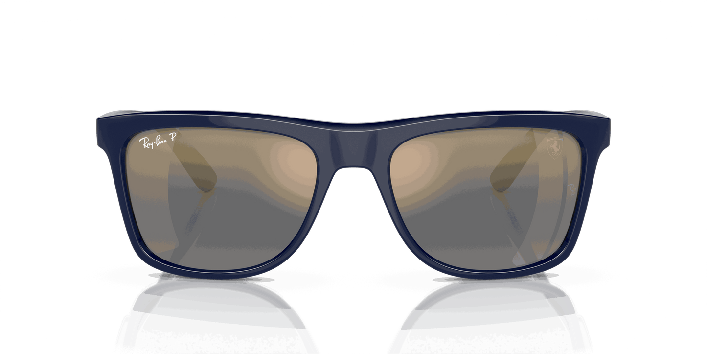 [Blue/Gold Lenses, Polished Blue Frame]