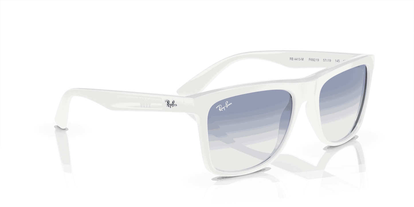 [Blue Lenses, Polished White Frame]