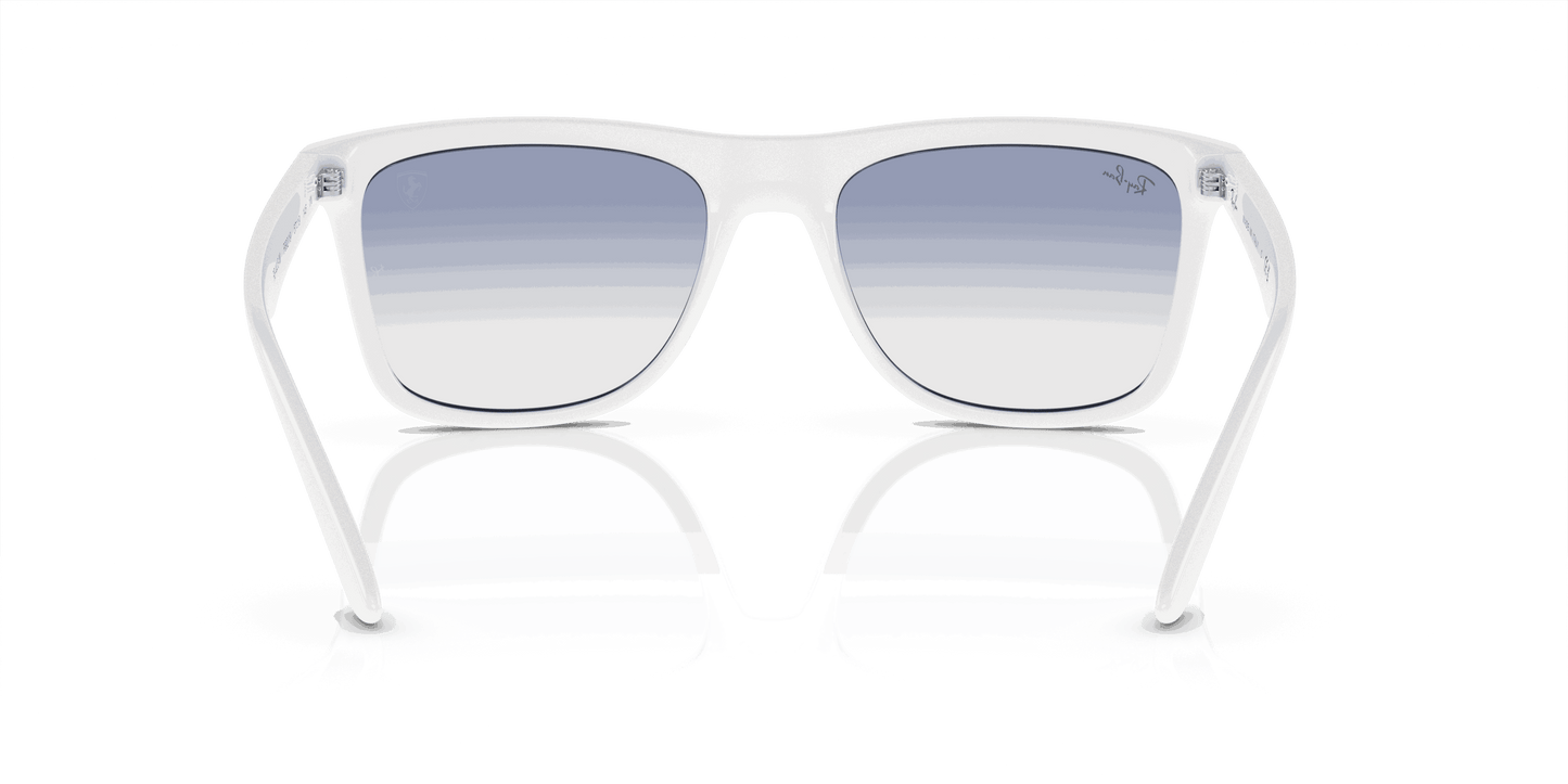 [Blue Lenses, Polished White Frame]