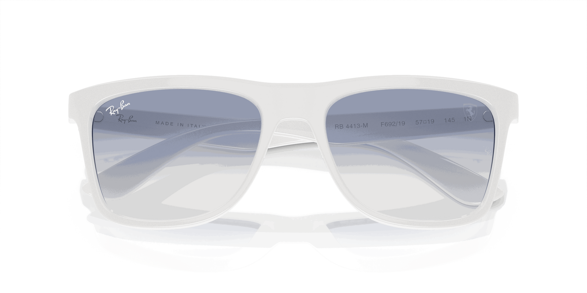 [Blue Lenses, Polished White Frame]