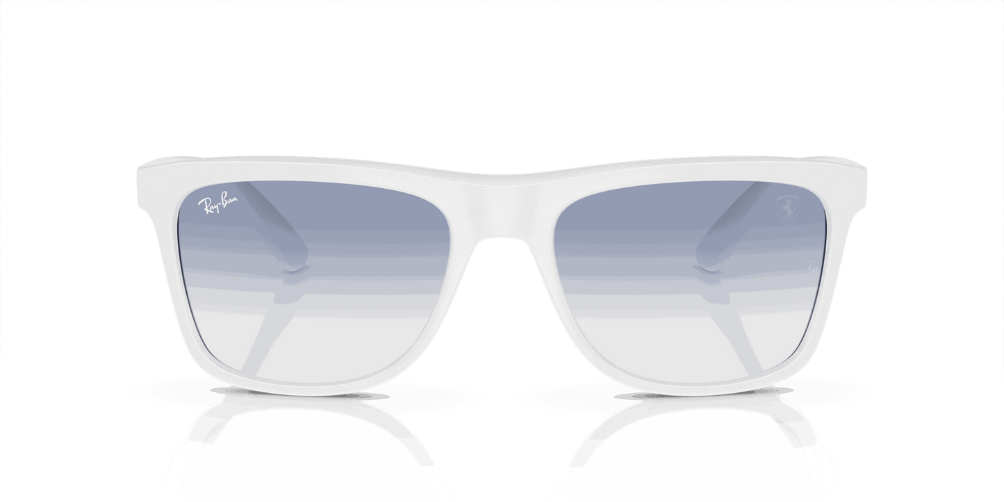 [Blue Lenses, Polished White Frame]