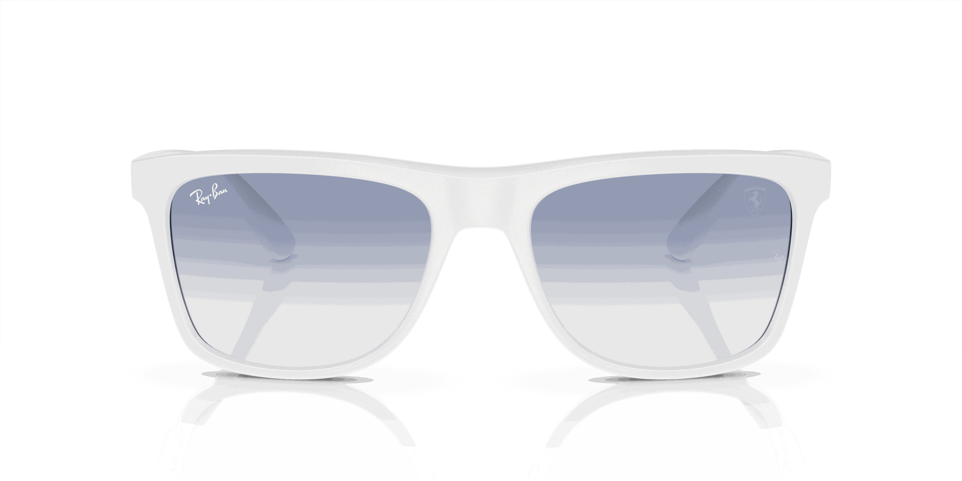 [Blue Lenses, Polished White Frame]