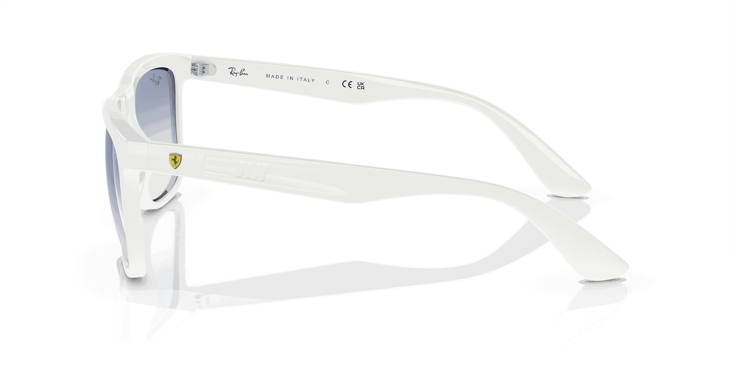 [Blue Lenses, Polished White Frame]