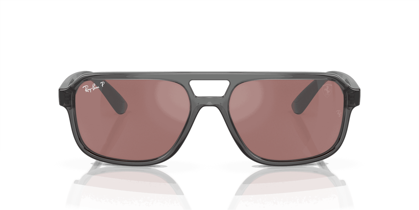 [Purple/Silver Lenses, Polished Transparent Grey Frame]