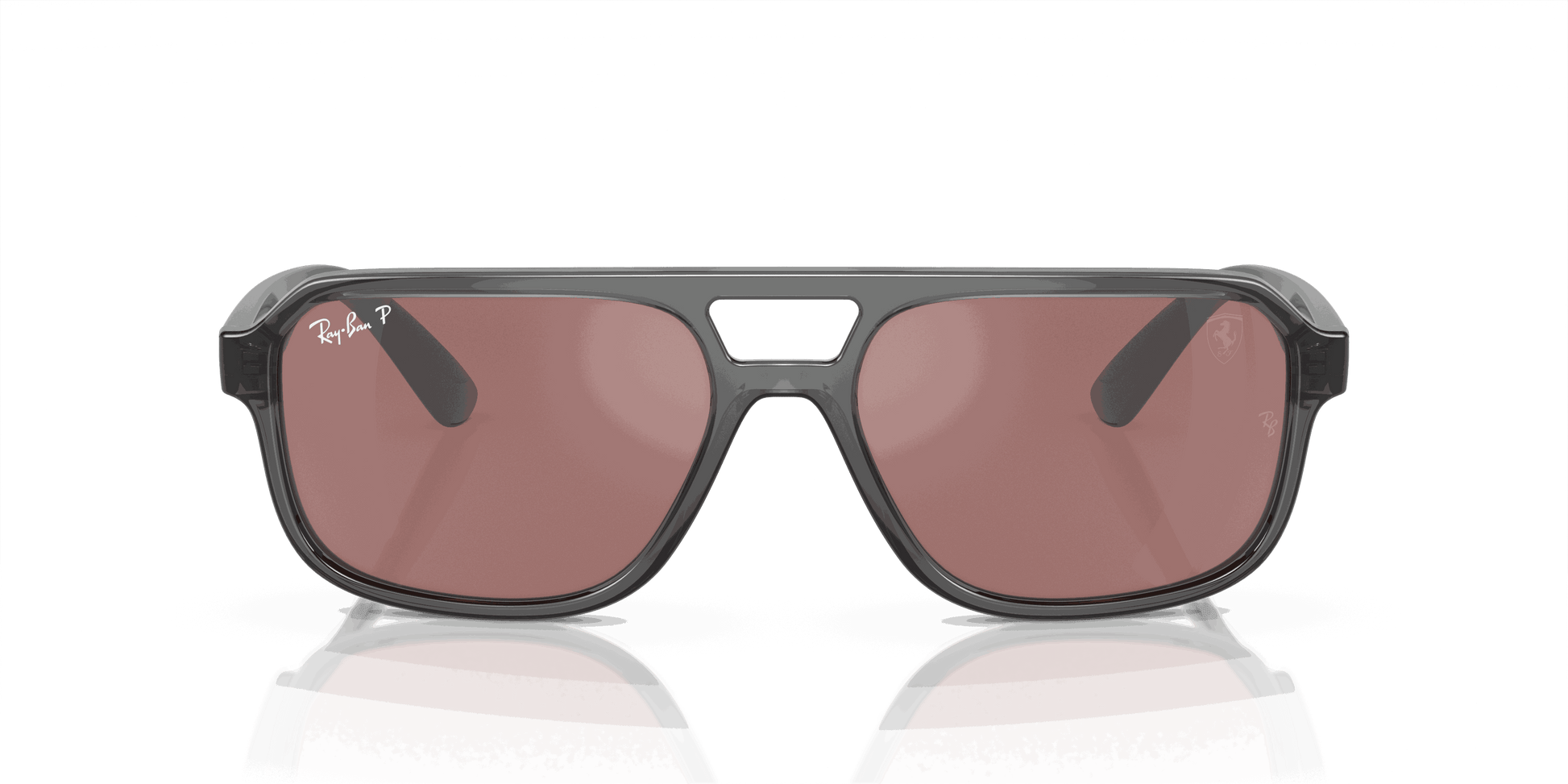 [Purple/Silver Lenses, Polished Transparent Grey Frame]