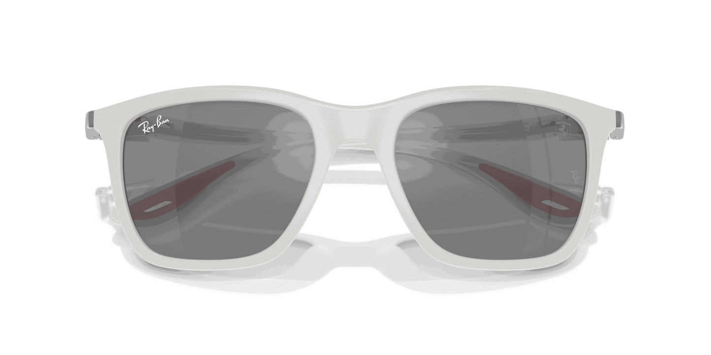[Grey Lenses, Polished White Frame]