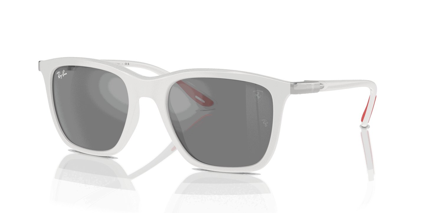 [Grey Lenses, Polished White Frame]