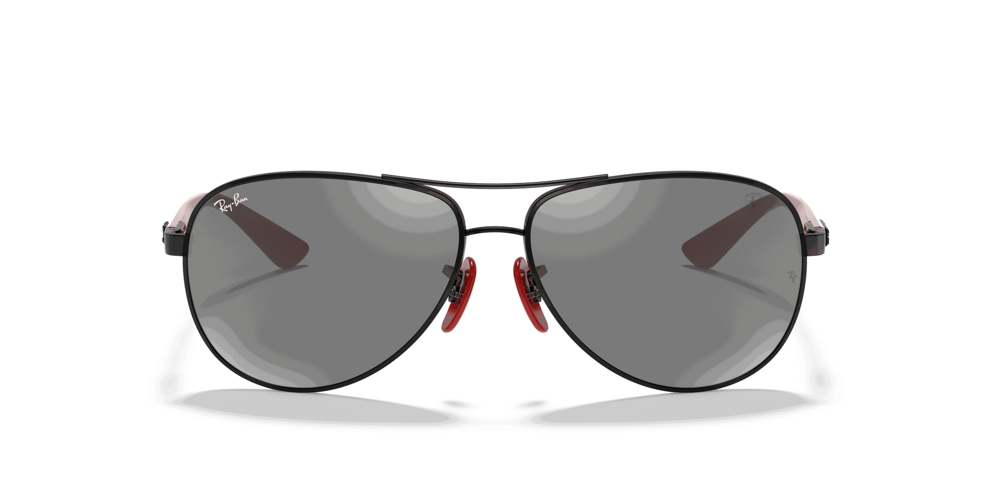 [Grey Mirror Silver Lenses, Polished Black Frame]