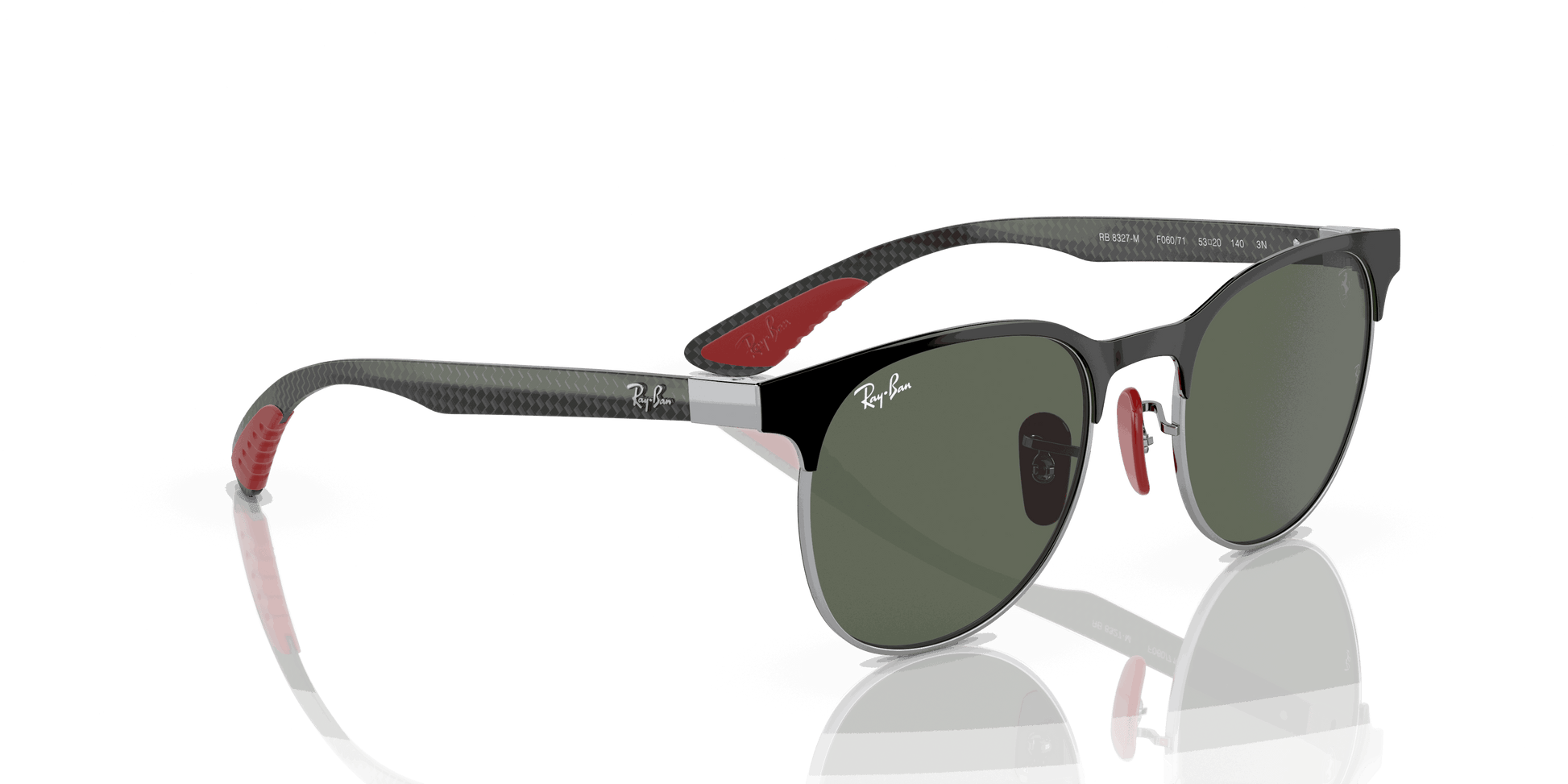 [Dark Green Lenses, Polished Black On Silver Frame]