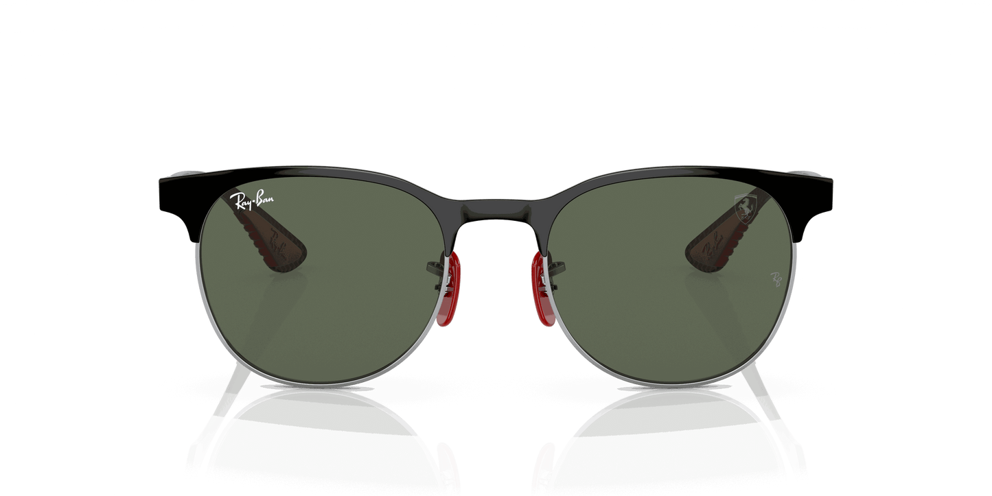 [Dark Green Lenses, Polished Black On Silver Frame]
