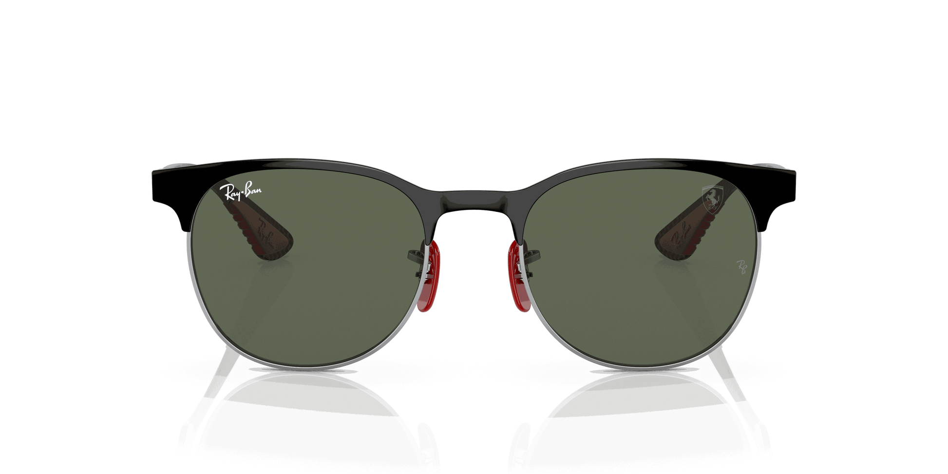 [Dark Green Lenses, Polished Black On Silver Frame]