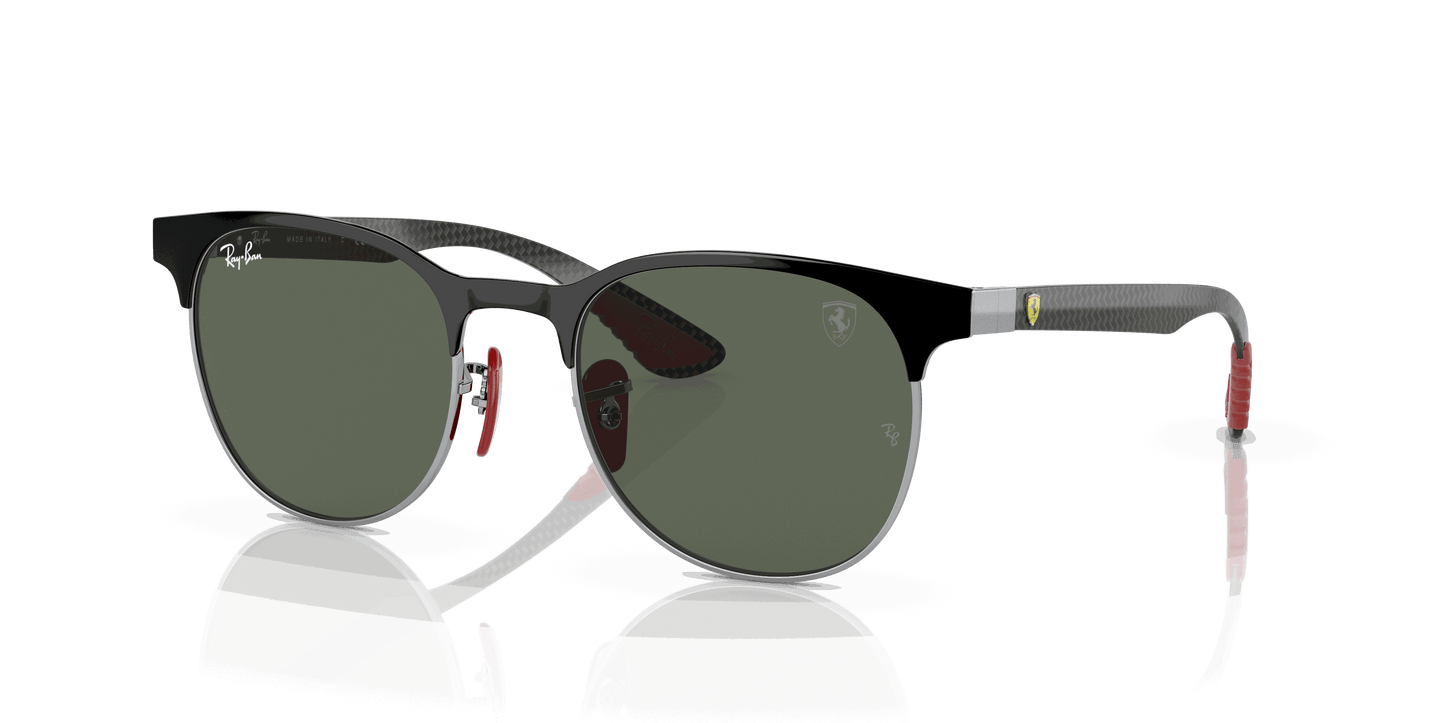 [Dark Green Lenses, Polished Black On Silver Frame]