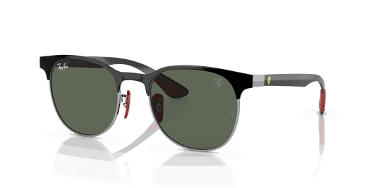 [Dark Green Lenses, Polished Black On Silver Frame]