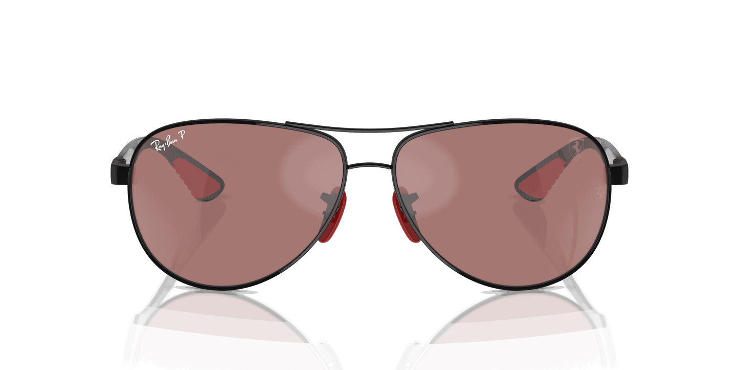 [Purple/Silver Lenses, Polished Black Frame]