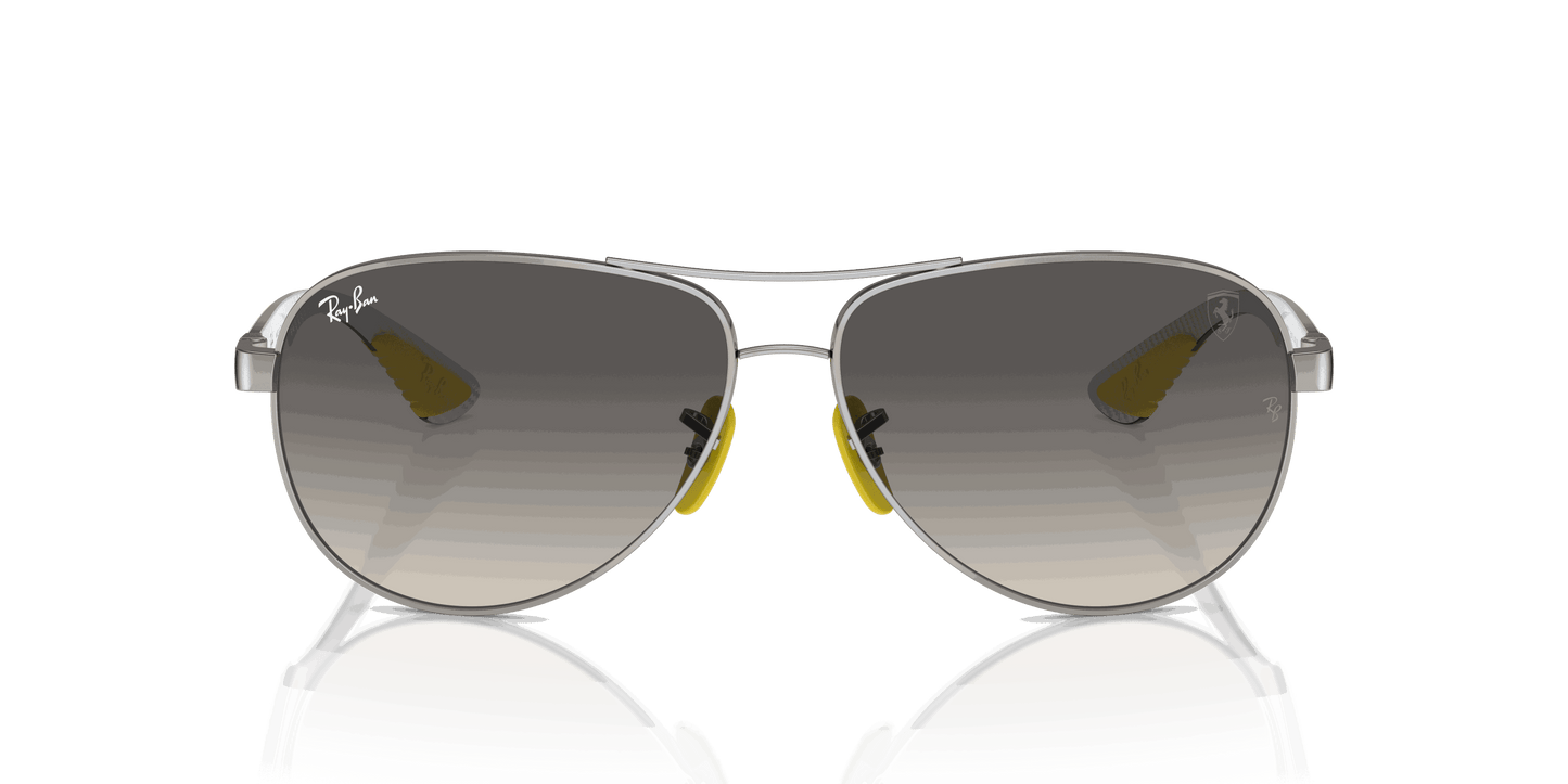 [Grey Lenses, Polished Silver Frame]